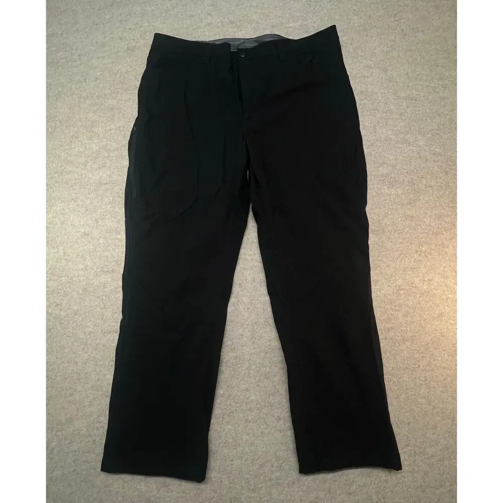 Eddie‎ Bauer Men's Fleece Lined Tech Pants Black Water Resistant Size 40x30